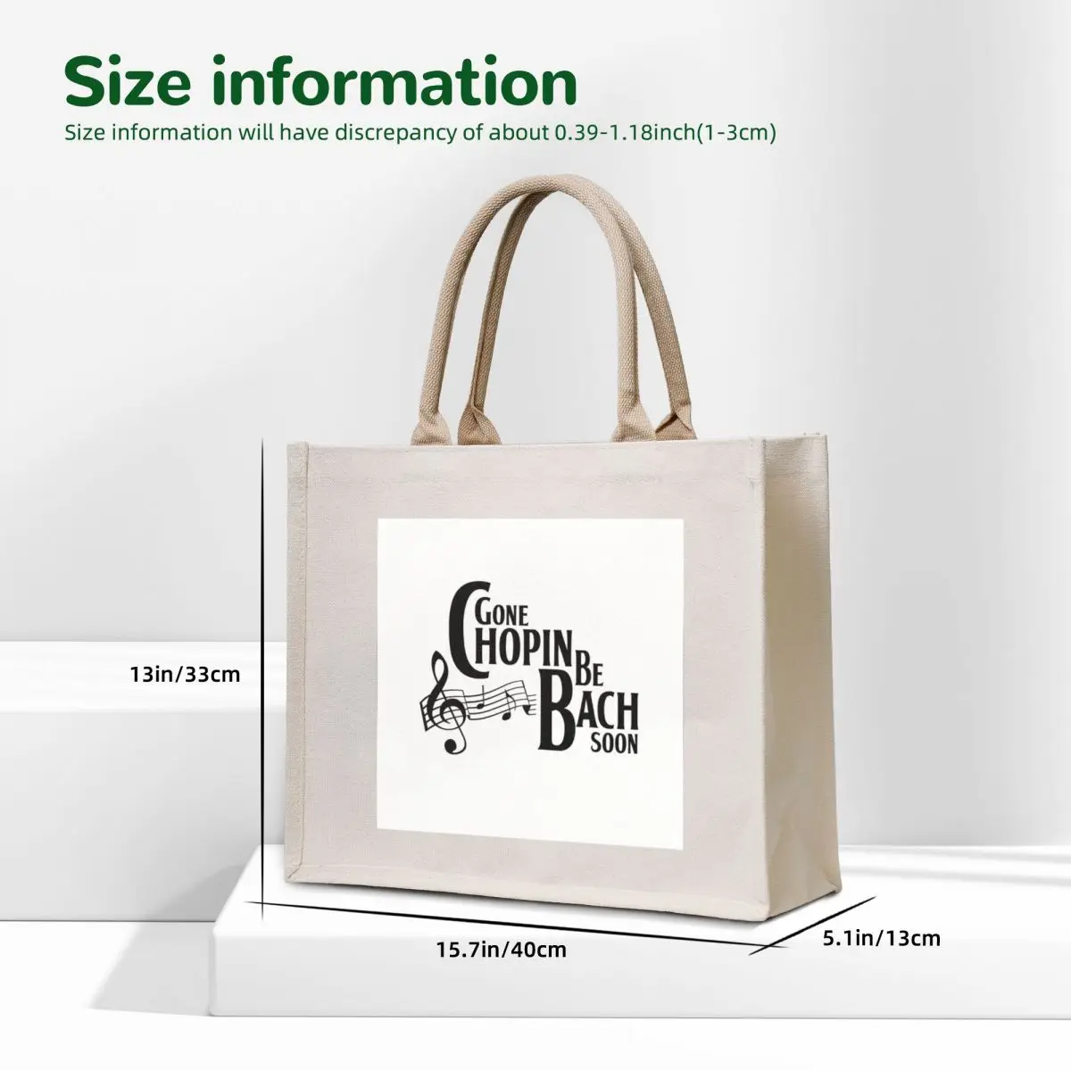 Gone Chopin Be Bach Soon Tote Bag Canvas Gift bags Shopper