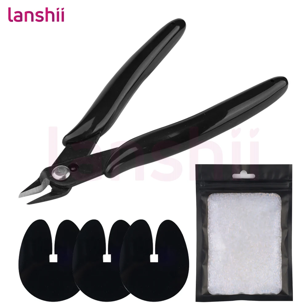 

Lanshii Keratin Fusion Hair Extension Tool Kit – 50g Keratin Pellets, Cutting Plier & 3 Acrylic Heat Shields