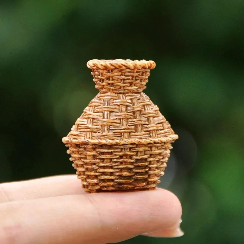 5pcs Miniature Woven Basket, Model House Accessories, Miniature Willow Basket For Crafts, Miniature House Furniture Set