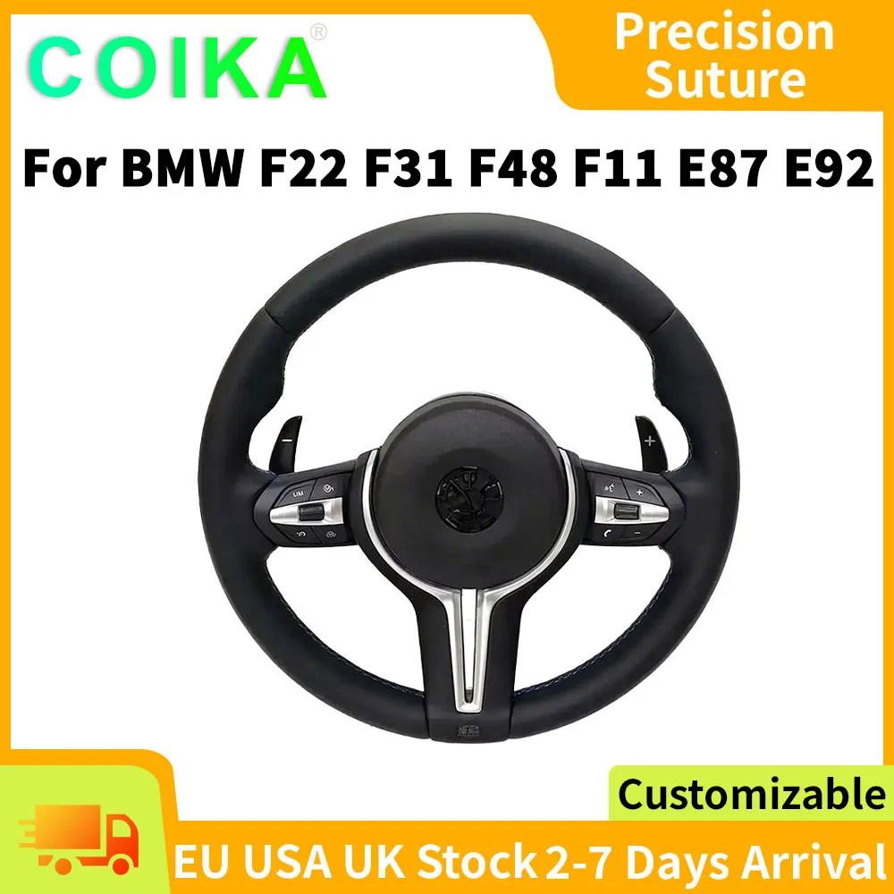 Interieur M Serie Lederen Stuurwiel Voor BMW M3 M5 F20 F22 F23 F30 F33 F34 X1 F48 X5 F15 X3 F25 F80 E90 E70 E84 Met Peddels