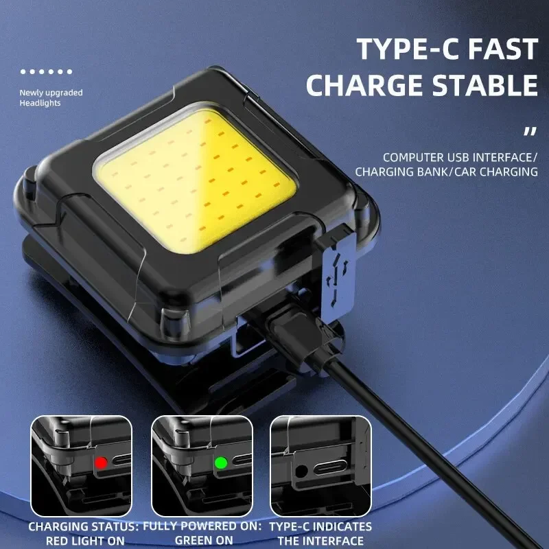 New Rechargeable Waterproof Ultra-Light 5W COB LED Headlamp Outdoor Mini Head Torch