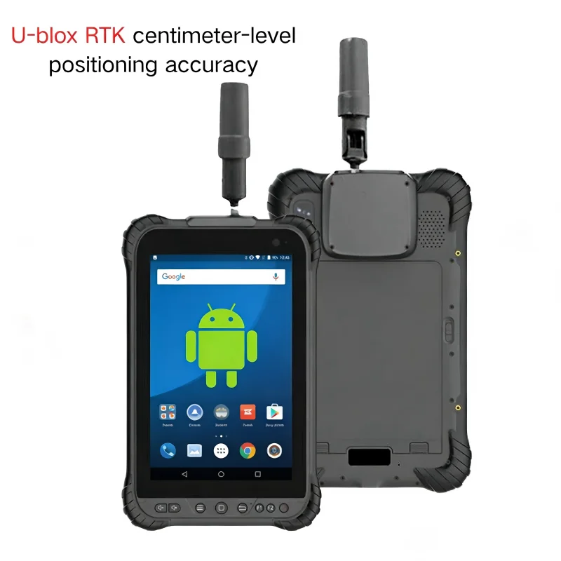 

8-дюймовый прочный планшет Android 13 с RTK GPS (Ublox F9P/UM980) IP67 9000 мАч QC3.0 5G/WiFi6 GNSS Dual SIM RAM 8G+256GB 700NITS