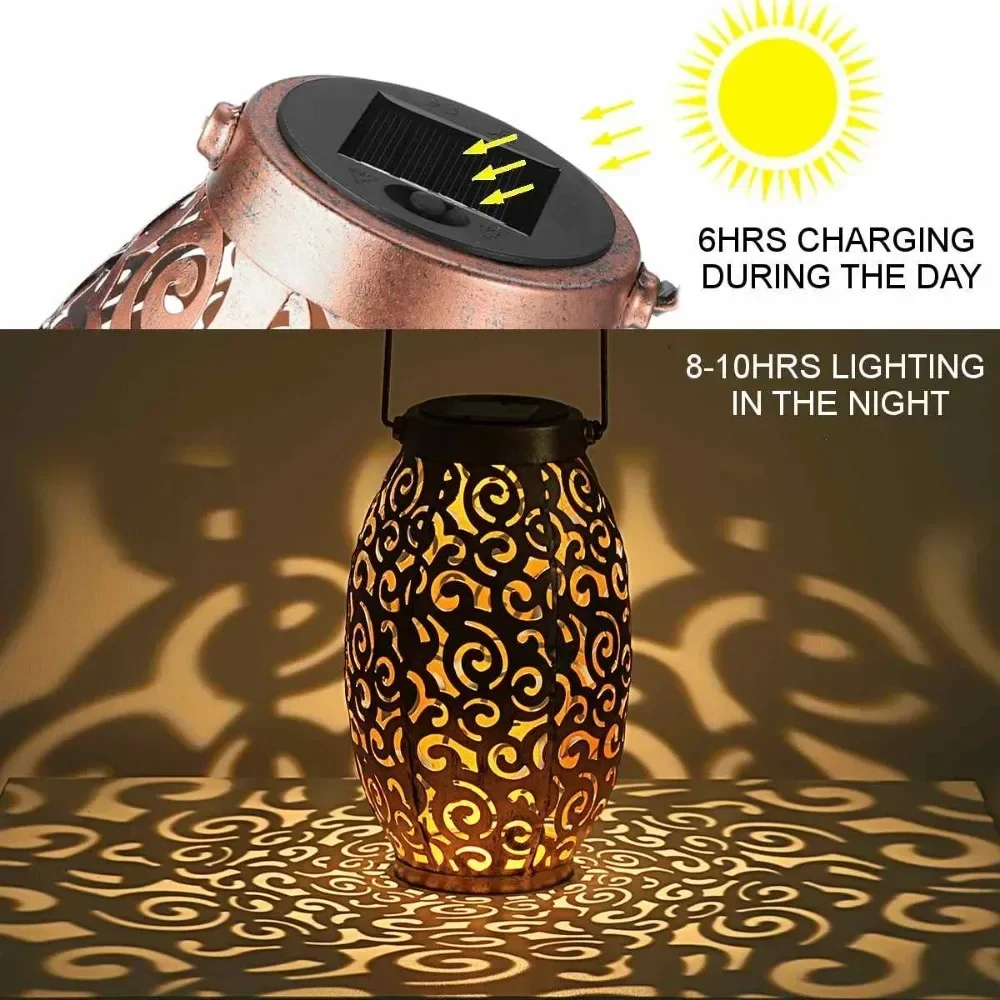 Waterproof solar garden light LED Lantern Hanging Outdoor solar Lamp Olive Shape Sensor Control Solar Powered lamp