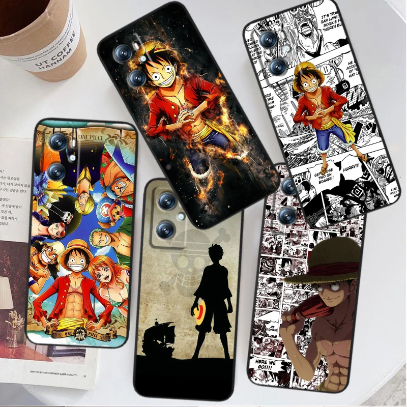 One Piece Animation Cartoon For OPPO Find X6 X5 X3 A54S A5 A94 A16 A53S A57 A74 A72 A98 A78 A96 A9 5G Black Phone Case