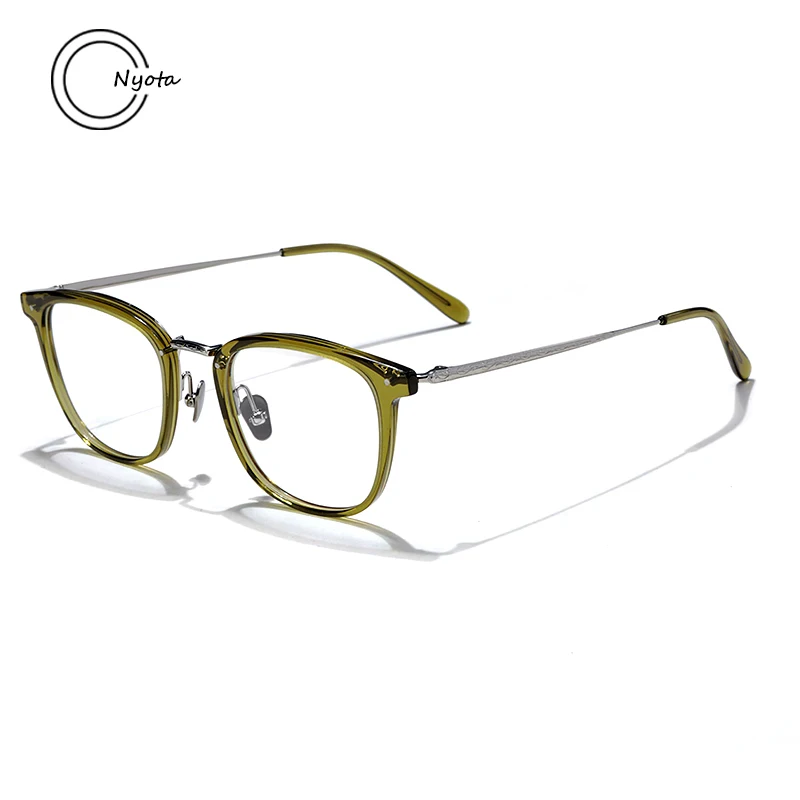 New Acetate Titanium Square Glasses Frame Men Casual Fashion Optical Eyeglasses Myopia Reading Women Personalized Eye Glasses