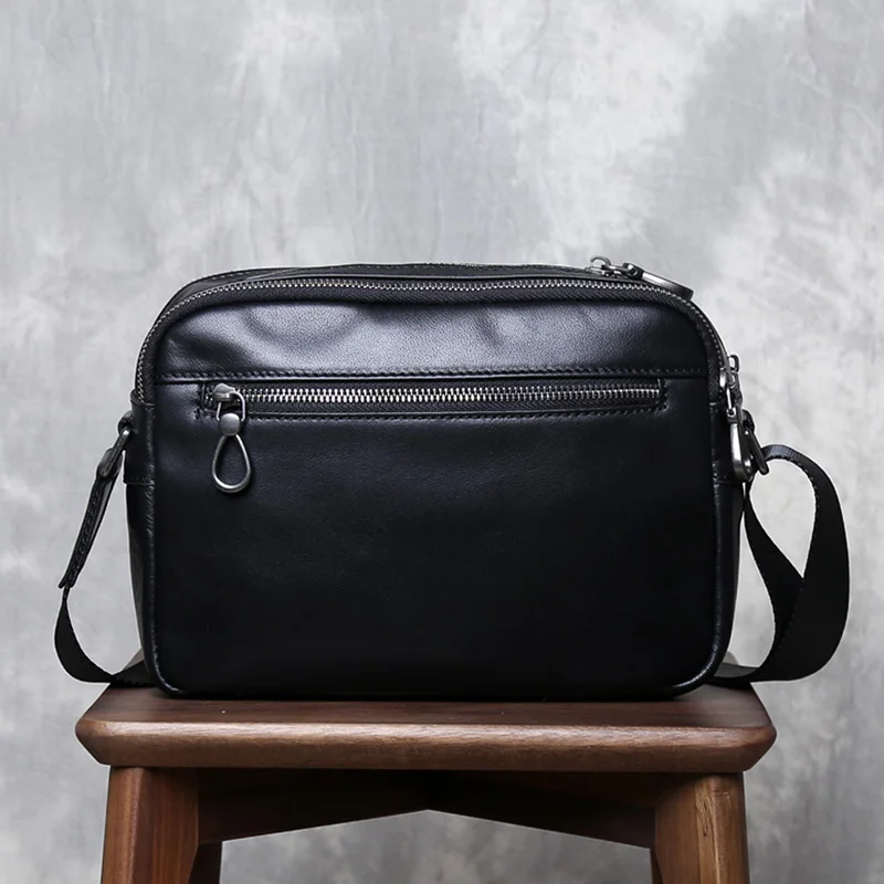 Torba Crossbody na jedno ramię z prawdziwej skóry na wykonany ręcznie ze skóry wołowej męską małą torbę z górną warstwą skóry bydlęcej w stylu Vintage