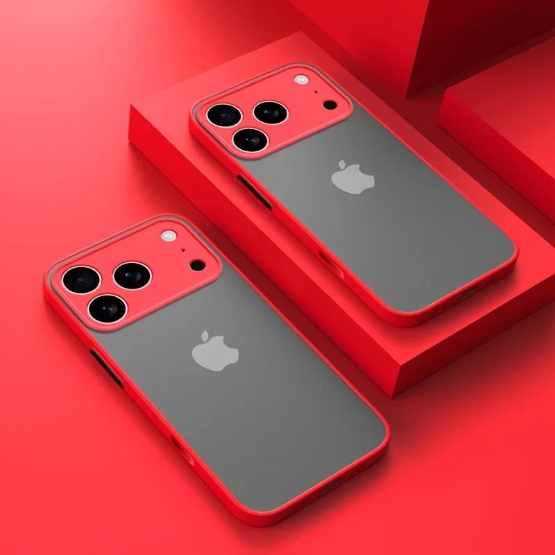 Luxuriöse, durchscheinende Panzer-Handyhülle für iPhone 17 16 15 14 13 Pro Max, stoßfeste Bumper-Hüllen für iPhone 17 Pro Max, matte Abdeckung