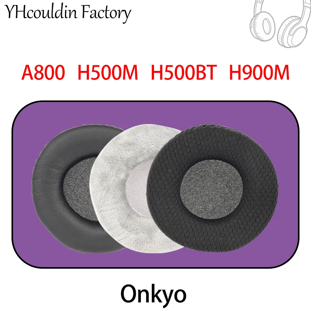 Ersatz-Ohrpolster für Onkyo A800 Kopfhörer H500M H500BT Ohrpolster H900M Headset-Pads Abdeckung weiches schwarzes Velours-Ledergeflecht