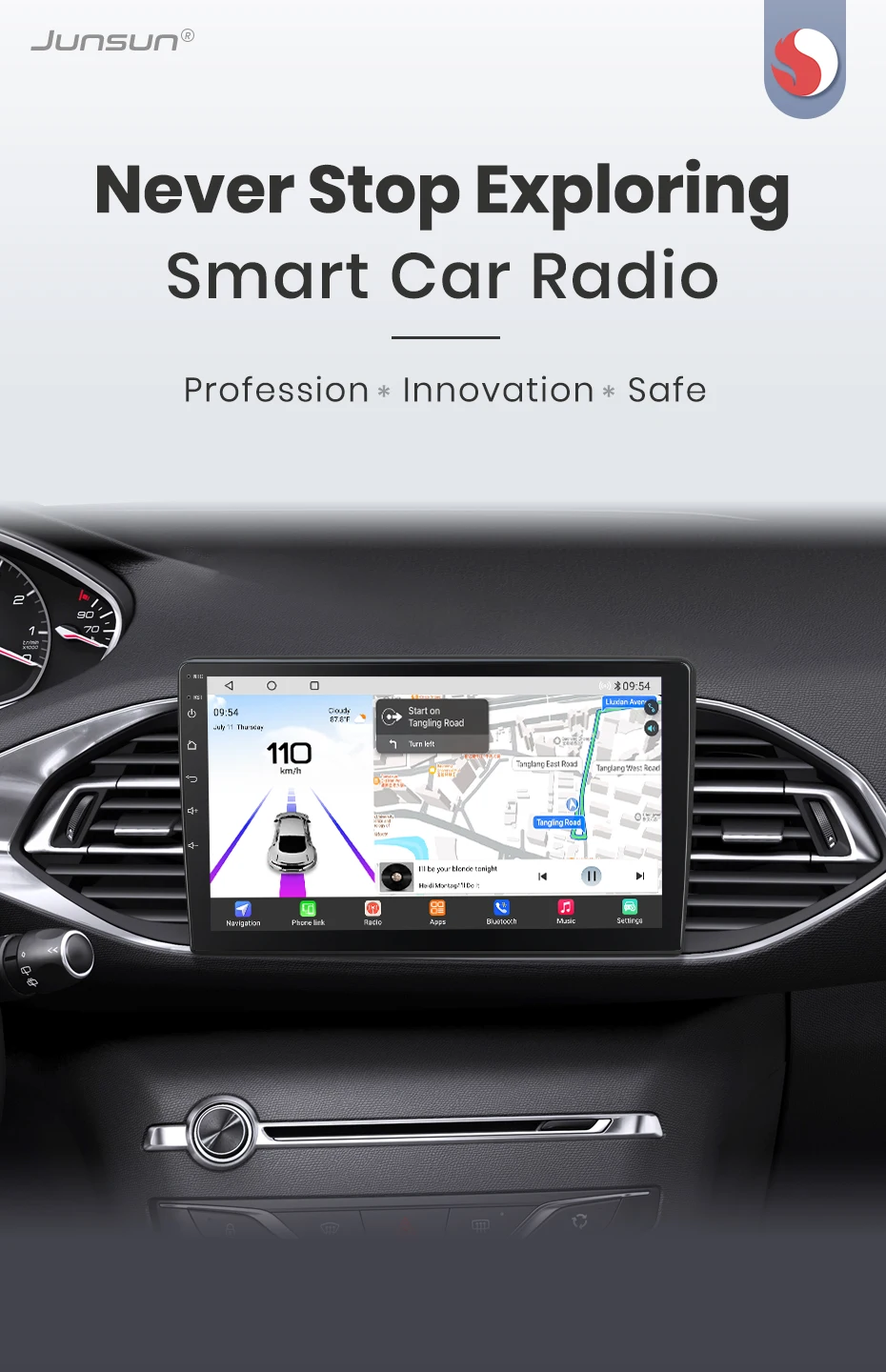 Junsun Qualcomm 8-Core 360 Kamera Drahtlose CarPlay Android Auto Auto Radio für Peugeot 308 308S 2013 - 2017 GPS – Detail 2