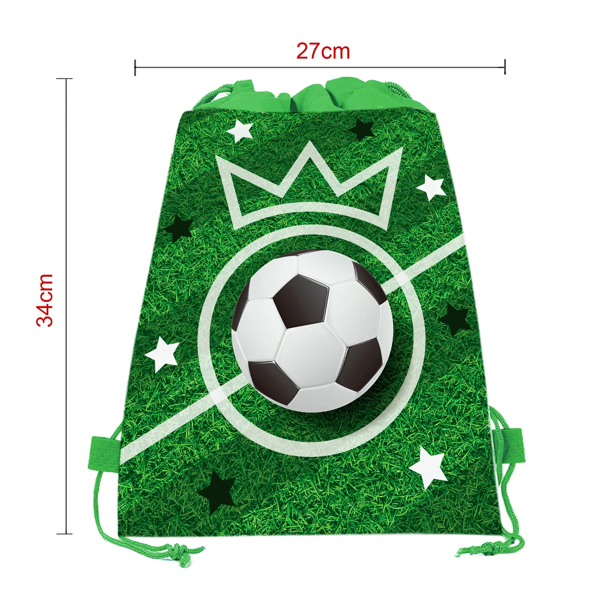 10/15pcs Football Theme Gift Bag Non-woven Soccer Drawstring Goodie Bag Backpack Kids Sport Birthday Party Favors Decor Supplies