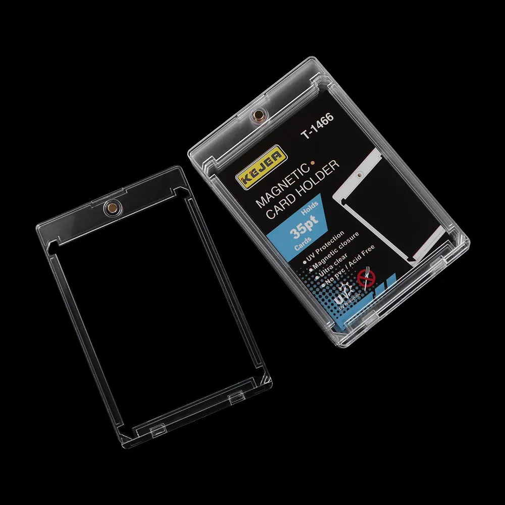 

5Pcs Magnetic Card Holder Case Hard Plastic Material 35PT Thickness Game Card Storage Box Acrylic Clear