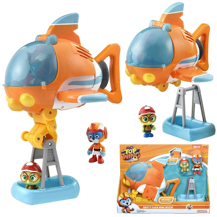 

Top Wing Cartoon Action Figure Toys Swift Flash Wing Rescue Raft Vehicle Lights Sounds TopWing Fun Children Birthday Gifts