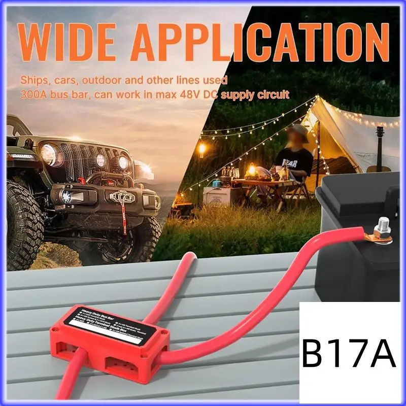 

BT-300A Bus Bar Heavy Duty Module Design Power Distribution Block Waterproof Bus Bar Box With 4X M10 3/8Inch Terminal Studs