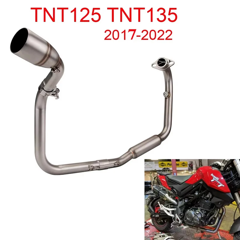 Slip-On For Benelli TNT125 TNT135 TNT 125 135 2017 - 2022 Motorcycle Exhaust Modify Front Mid Link Pipe Connecting 51mm Muffler