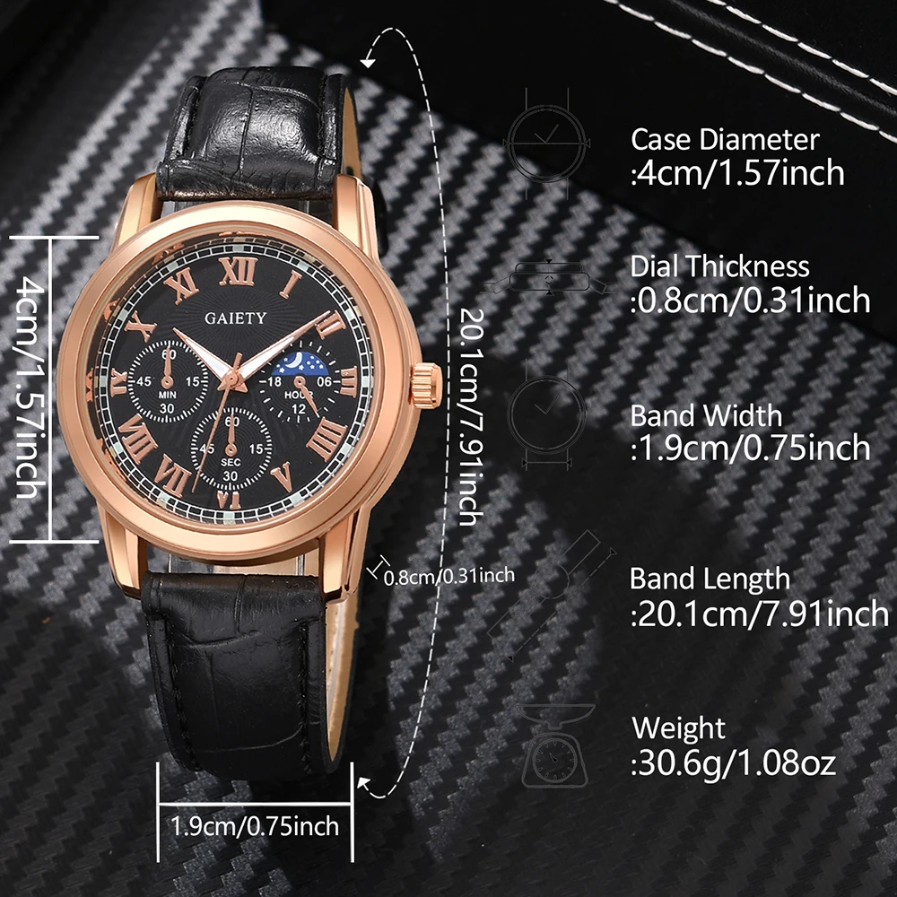 Mens Watches 3Pcs Set Luxury Rhinestone Men Fashion Elegant Wristwatch Quartz Watch For Girl WristWatch Bracelet Gift