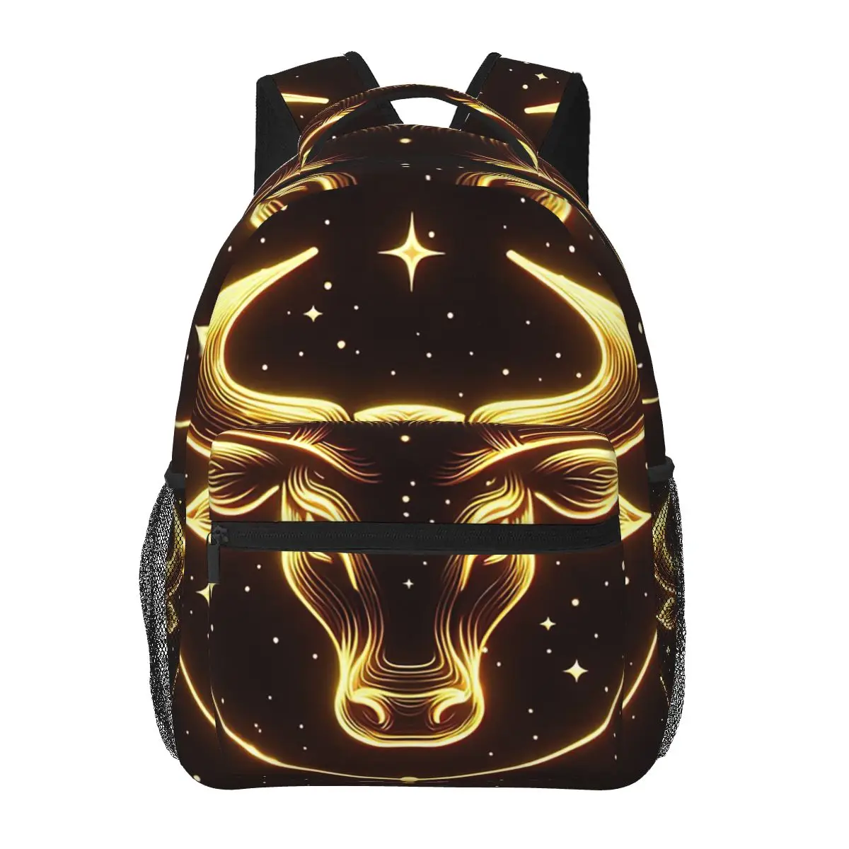 

Celestial Taurus Bull Astrological Art Student Backpack School Bag Hiking Travel Daypack for Men Women Bookbag Shoulder Bags