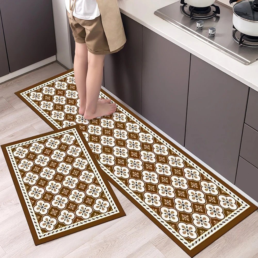 Rutschfeste Küchenmatte aus Kristallsamt, super saugfähige Fußmatten für die Küche, lange Teppiche, Badezimmer-Eingangstürmatte, Schlafzimmer, lange Teppiche – Detail 22