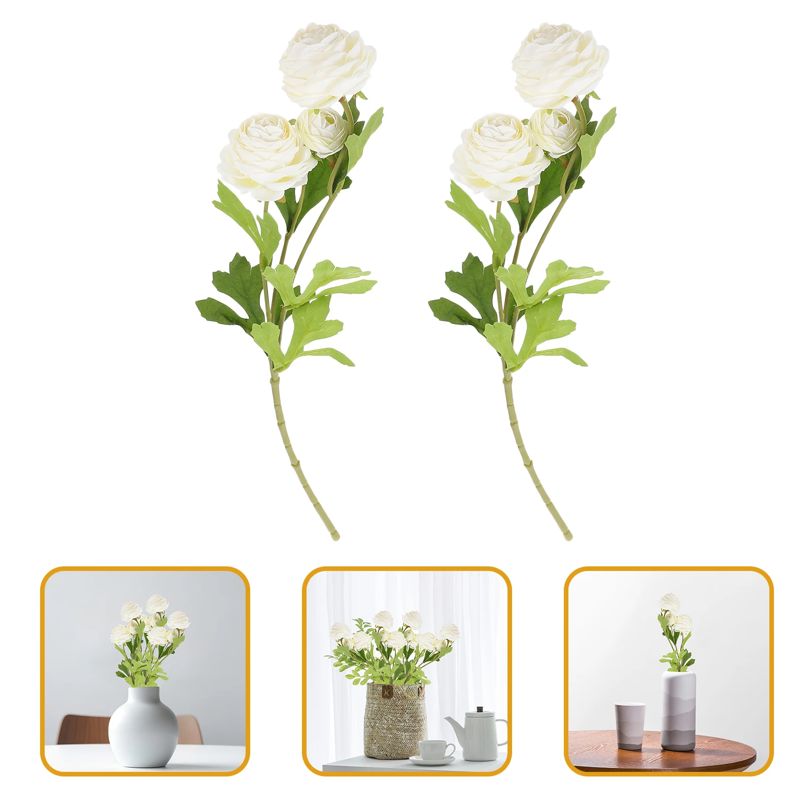 

2pcs Silk Artificial Flower Picks Realistic Floral Decor Wedding Table Centerpieces Home Diy Flower Arrangement Faux Flowers For