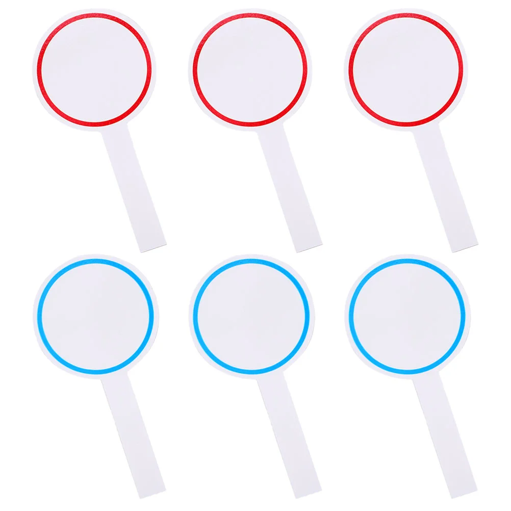 6 Pcs Mini Whiteboards Score Dry Erase Paddles Scoreboard Blank Handheld for Voting Office