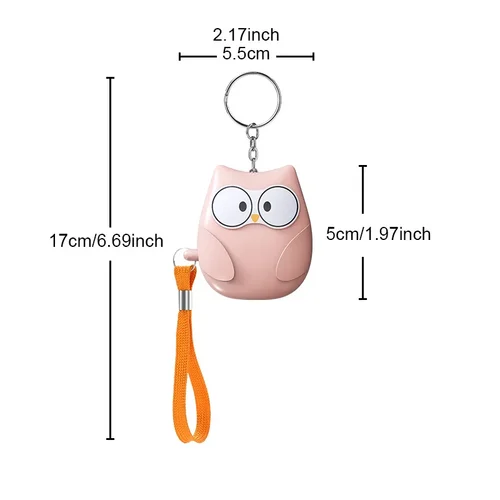 Imagen 1 del producto Alarma portátil personal al aire libre con anillo de tracción, alarma antilobo para mujer, llamada de autodefensa para ayuda, nuevo búho transfronterizo