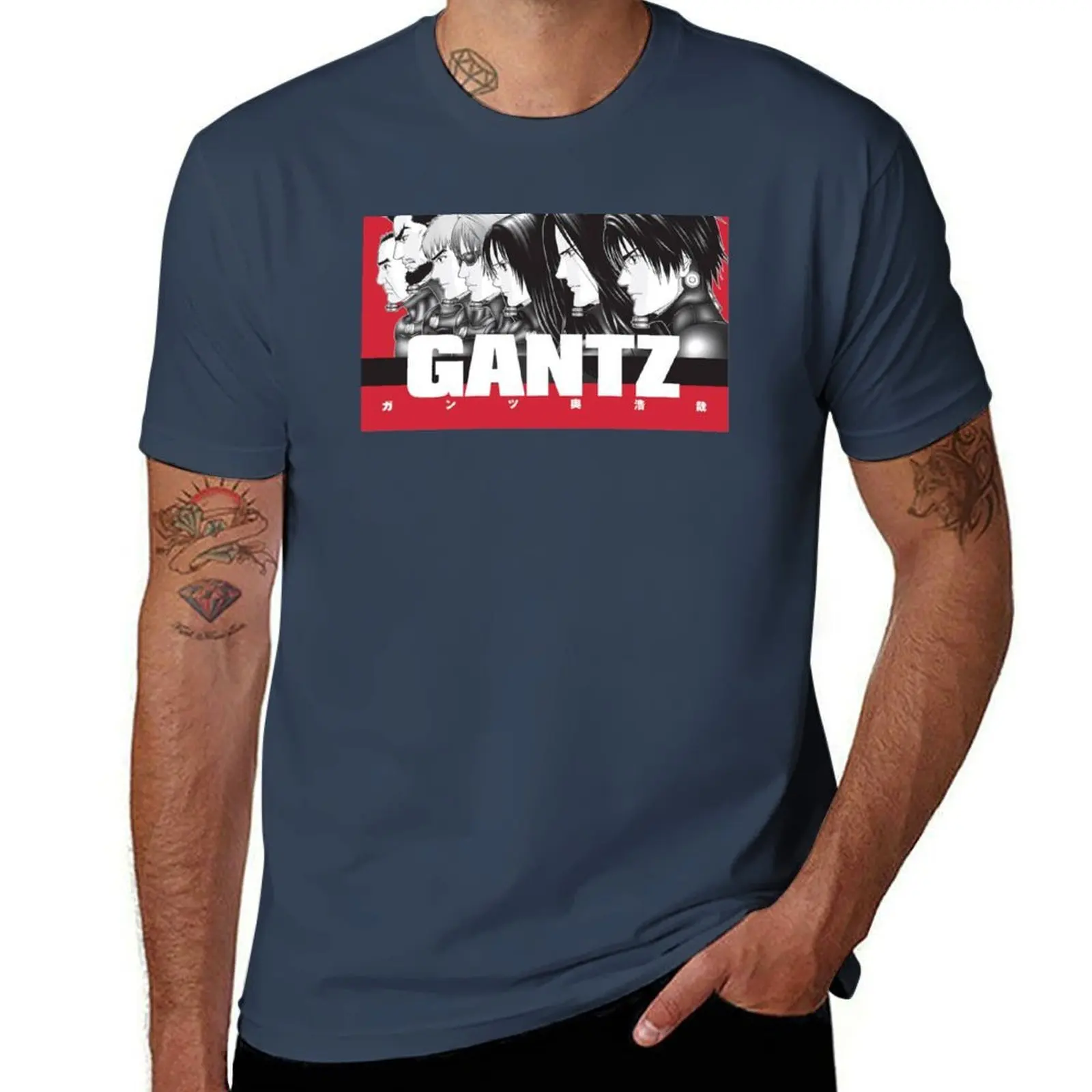 Camiseta Gantz, camiseta de gimnasio para tallas grandes y altas