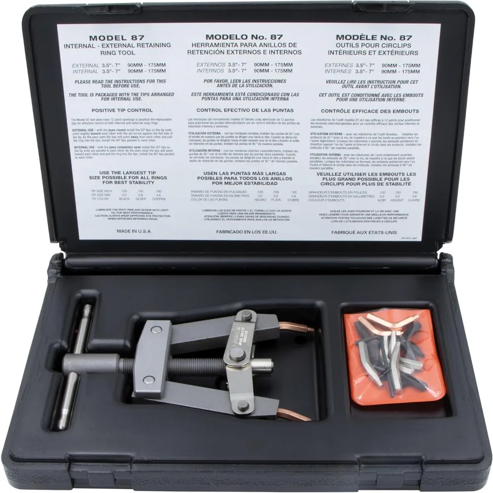 Kit pinze per carichi pesanti con punta, set da 87 pezzi, finitura argento, utensili manuali di livello professionale per uso industriale