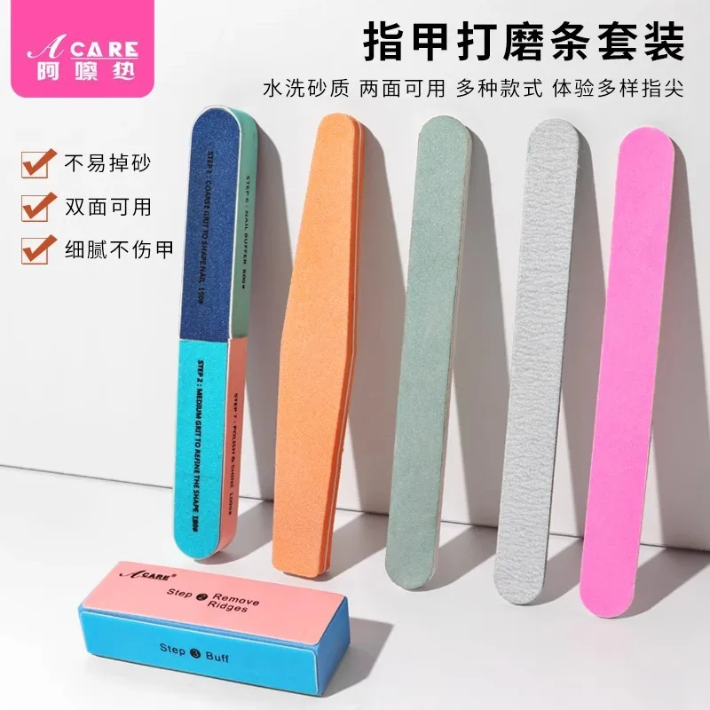 DX01/Nail File/Burnishing stick/A1PQ0-Four Sides Polishing Block Nail File Sponge Manicure Double-Sided Nail File Dozen