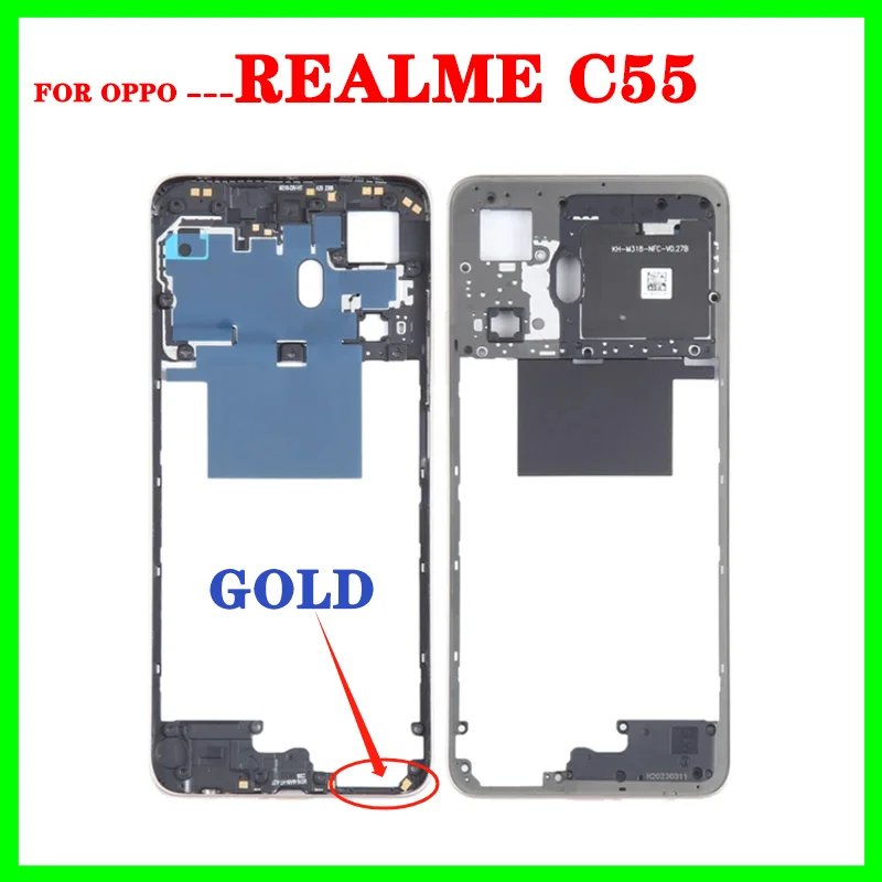 Housing Back Cover For Realme C55 middle Front frame Bezel Battery Cover