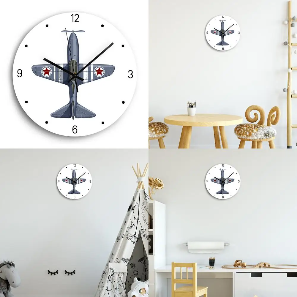 

Бесшумные акриловые настенные часы с рисунком самолета, оптовая продажа с фабрики, уникальный креативный Интернет, известный