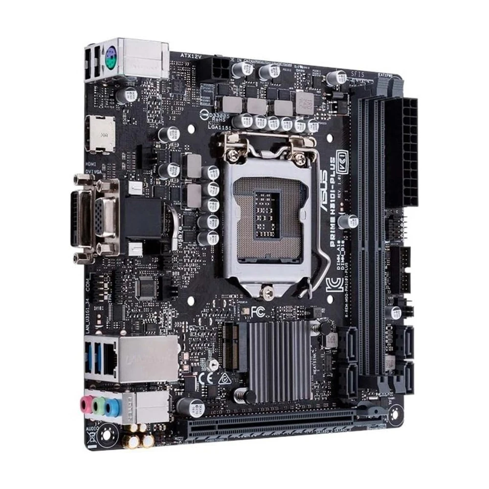 Imagem -03 - Asus-prime H310i-plus Motherboard Placa Principal Usada Chipconjunto H310 Mini Itx Intel Lga 1151 Suporte 8th 9th Gen Core