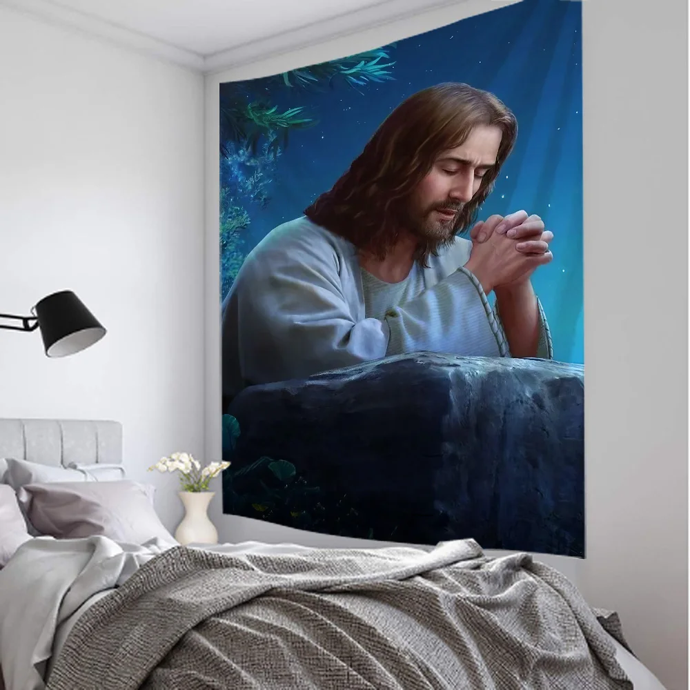 Tapeçaria de pintura a óleo vintage com jesus cristo design para decoração de parede, para casa, quarto, sala