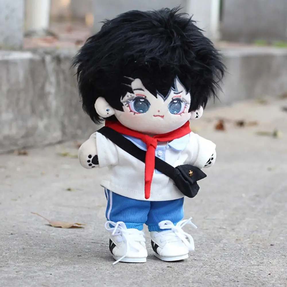 Accesorios de juguete, ropa de muñeca de algodón de 20cm, bolso escolar, ropa DIY, vestido de muñeca de algodón, uniforme escolar, ropa de juguete de peluche