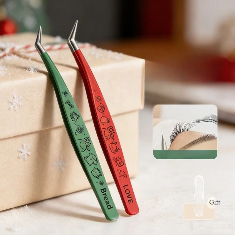 Wimpernpinzette für Wimpernverlängerungen, Wimpernapplikator-Werkzeug, Wimperncluster-Pinzette, hochpräzise Wimpernpinzette, Weihnachtsgeschenk