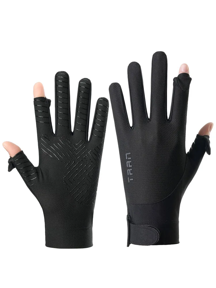 AliExpress NONE Summer Ice Silk Gloves Anti UV Sun Protection Full Finger Touchscreen Gloves Non Slip Breathable For Driving Cycling Thin Gloves