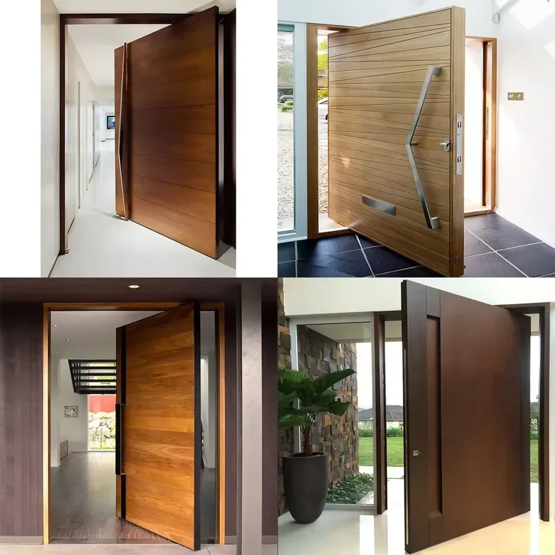 Wholesale Price Custom Outdoor Modern Front Entry Pivot Solid Wood Door for House Villa
