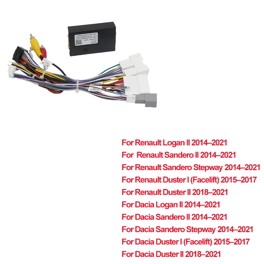 16pin Car Power Cord Wiring Harness Canbus Adapter for RENAULT SANDERO/LOGAN RENAULT DUSTER