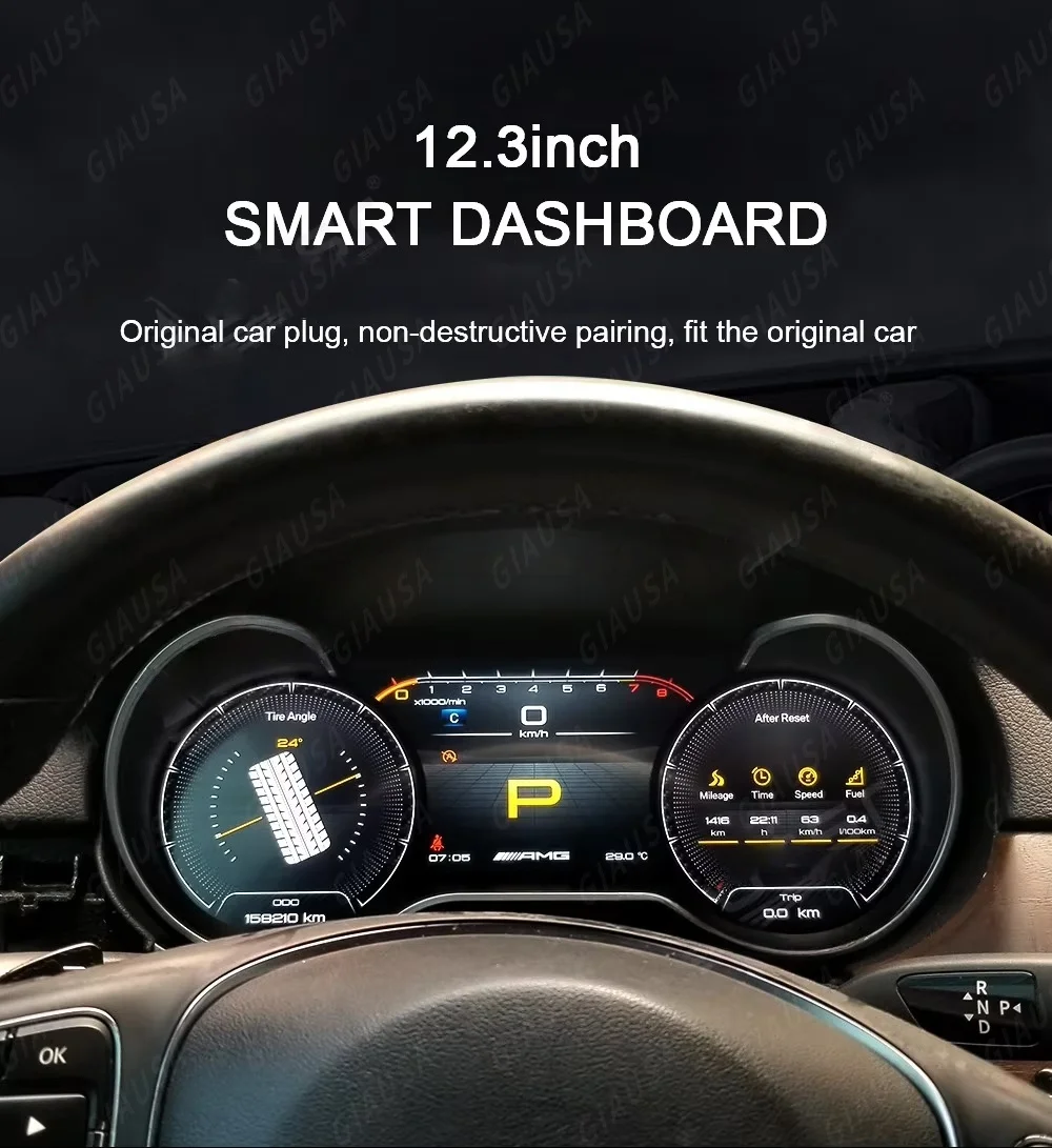 Car Digital Cluster Virtual Cockpit For Mercedes Benz R Class R230 R350 R500 2006 2007 -2017 Odometer LCD Dashboard Speed Screen