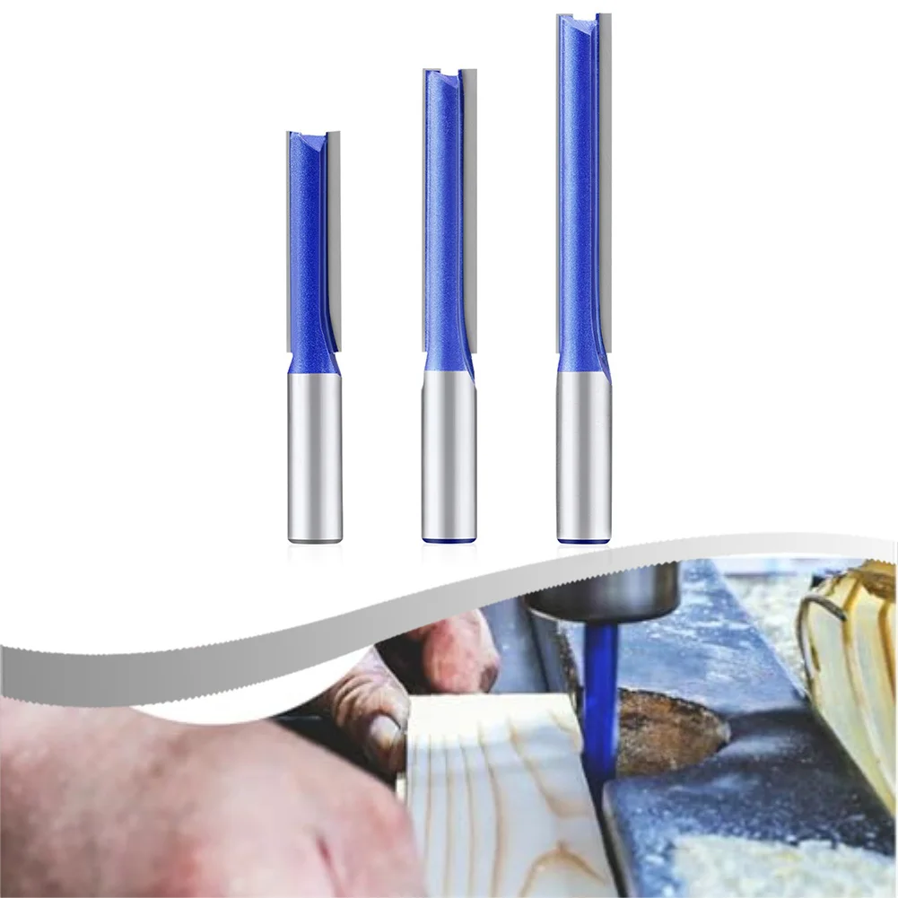 Extra Long Straight Router Bit Set 1/2 Inch Shank YG6 Carbide Tipped For Woodworking CNC Milling Grooving Cutting Tools