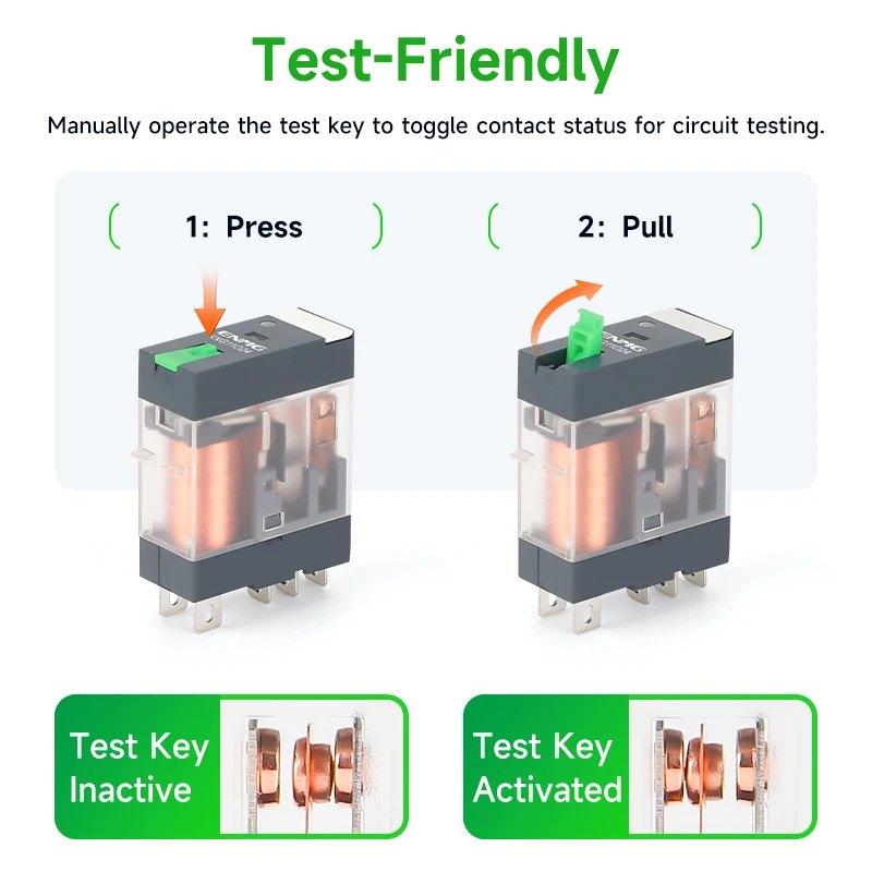 Relè intermedio RXG piccolo e sottile ENMG, tipo elettromagnetico, 220 V CA, 2 normalmente aperti e 2 normalmente chiusi, 5/8 pin, CC 24 V
