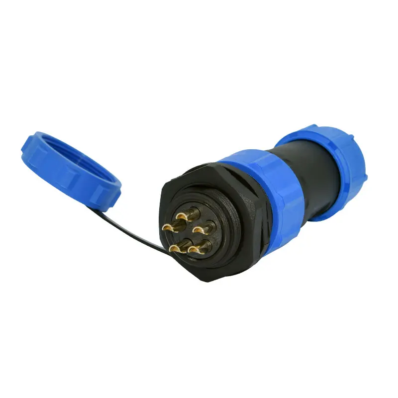 YXY SP21 5 pin waterproof connector back nut 2pin 3pin 4pin 5pin 7pin 9pin 12 pin IP68 Female plug male plug and socket