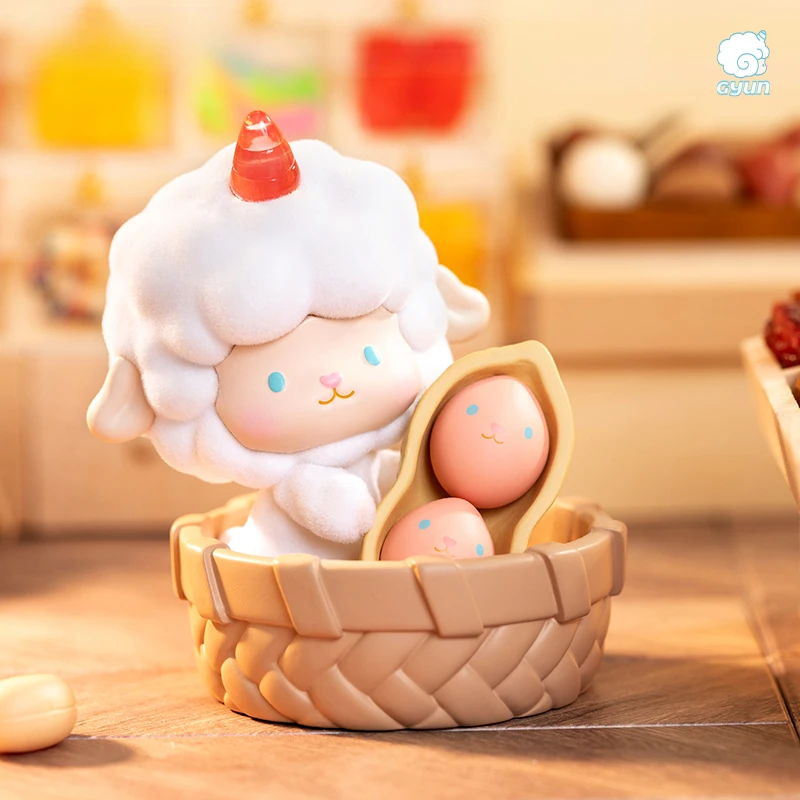 MINISO Blind Box Roll Sheep Baa Ji Dried Fruit Shop Series Model Kawaii Doll Decoration Toys for Children's Birthday Gifts