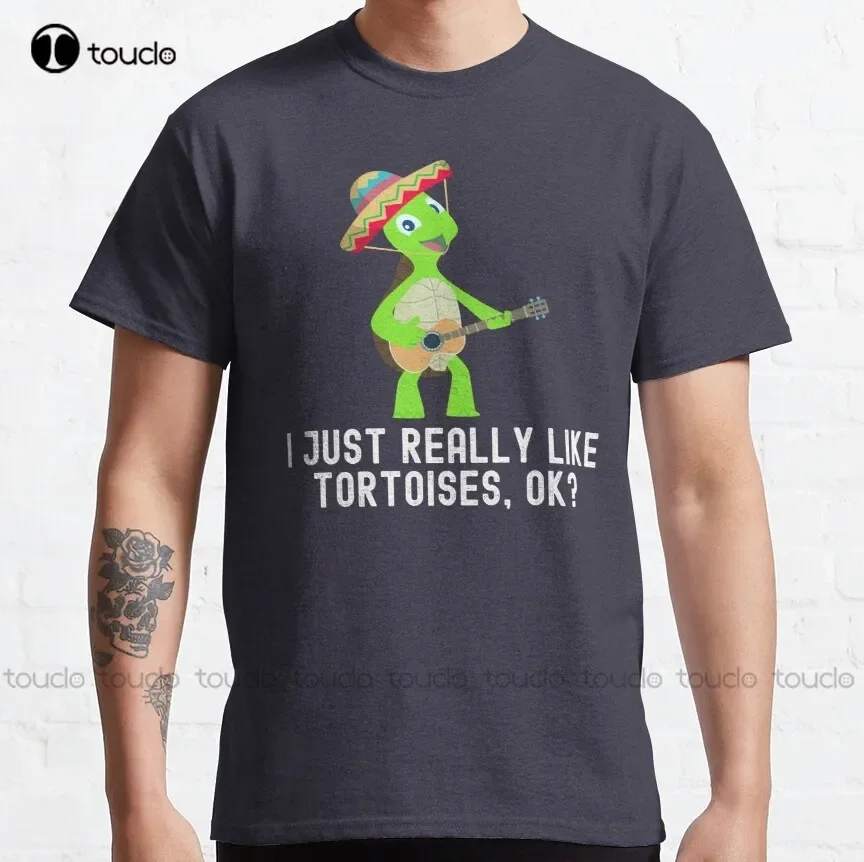 I Just Really Like Tortoises Classic T-Shirt Womens Swim Shirt Oversized Graphic T Shirts 100% Cotton Xs-5Xl Size Retro New
