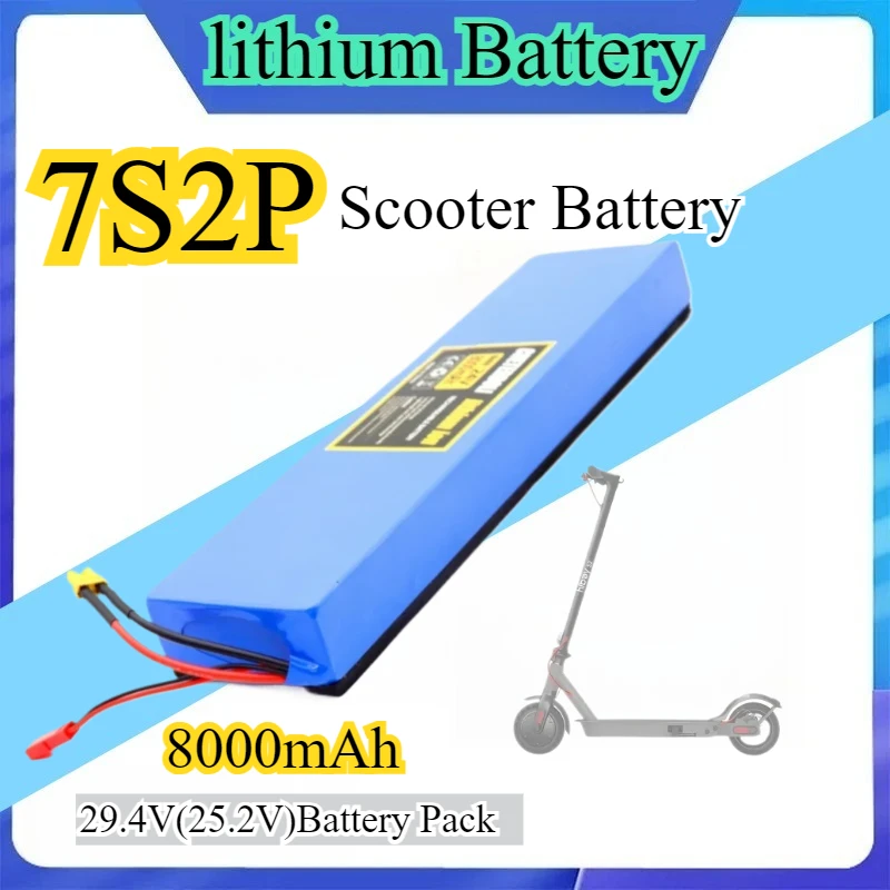 

8000mAh 18650 7S2P Li-ion Rechargeable Battery Pack 25.2V Suitable for Battery Replacement of 29.4V Electric Scooters