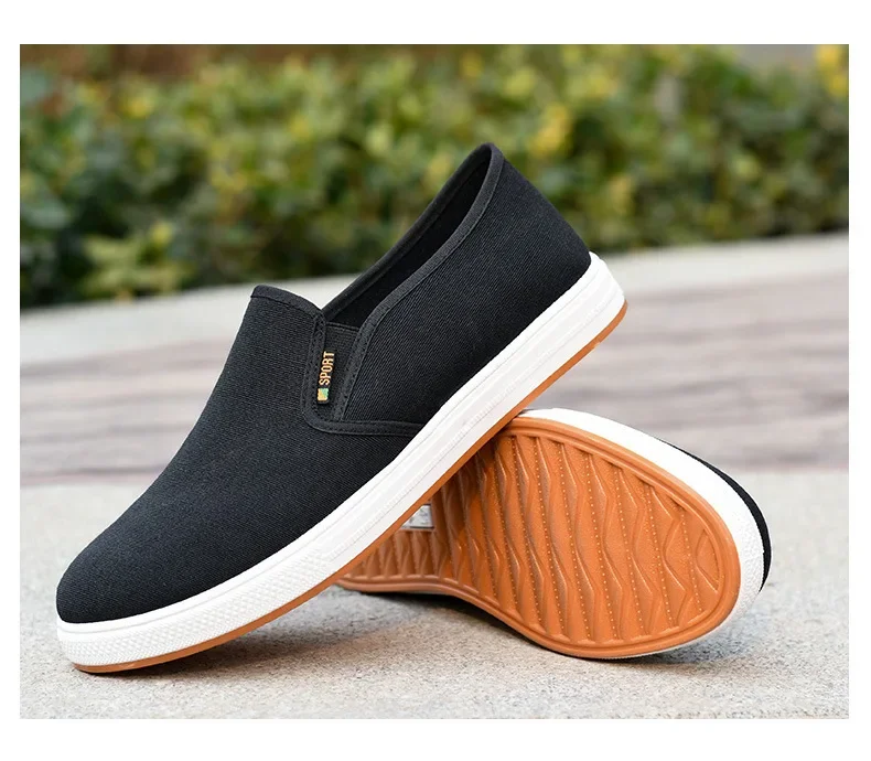 Herren Canvas Slip-On Schuhe, Lässige Loafer, Rutschfeste Gummisohle, Leichte Atmungsaktive Flache Schuhe, Alltagsschuhe, Bequeme Freizeitschuhe – Detail 10