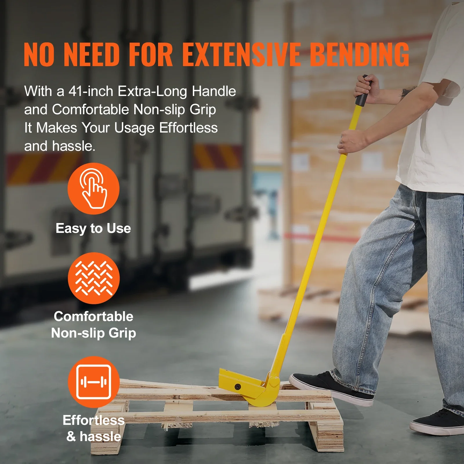 Pallet Pry Bar Buster Carbon Steel Heavy Deck Wrecker Demolition Wood Pallet Tool Breaker for Efficient Board Removal