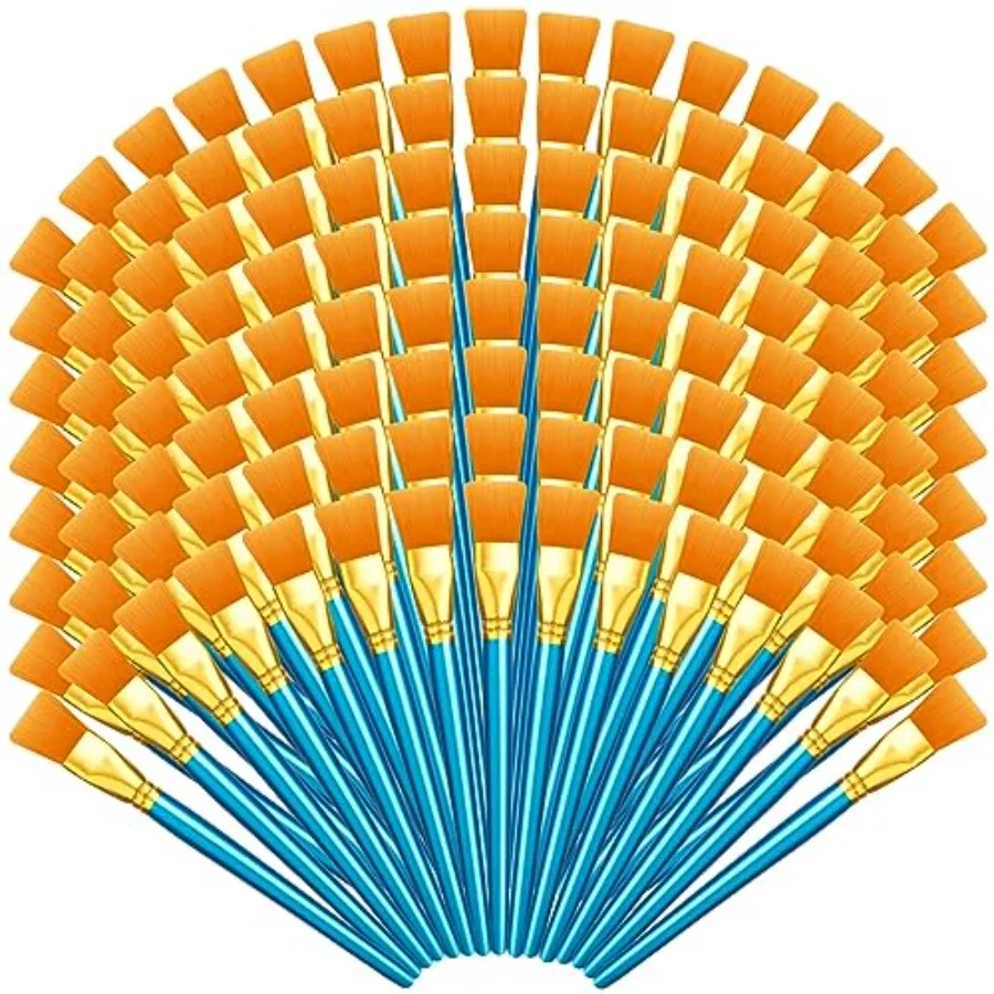 

Pcs 1 Inch Flat Paint Brushes Watercolor Large Acrylic Paint Brush Synthetic Nylon Oil Painting Brushes Bulk with Wooden Handle