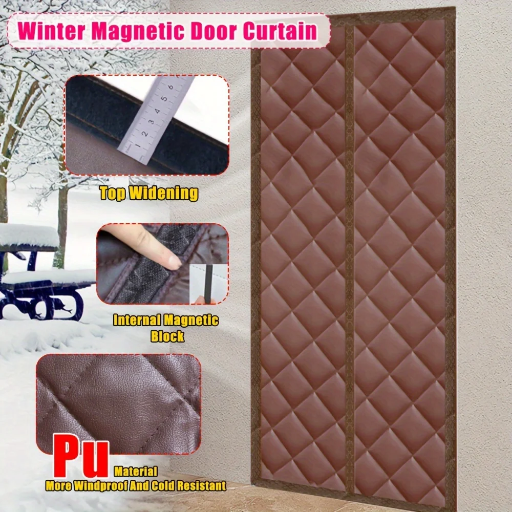 

A modern magnetic curtain, windproof polyester partition for living room, stylish home and office decoration in all seasons