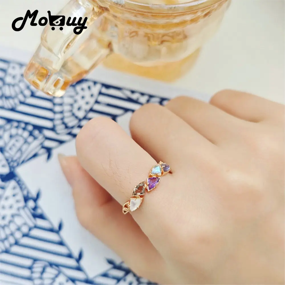 

MOBUY Кольцо из натурального аметиста и лабрадорита Cor Vaiite с драгоценным камнем для женщин, элегантное серебро 925, позолоченное ювелирное изделие, подарок