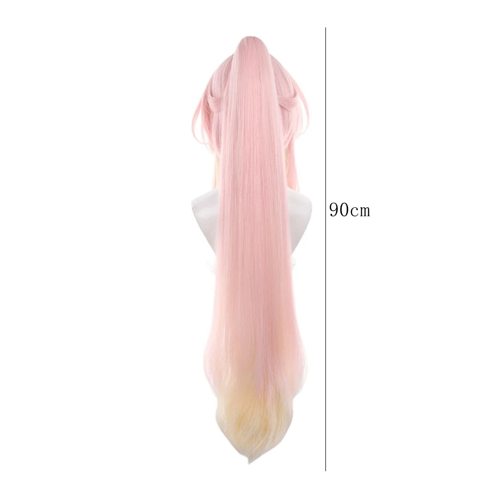 Blush Pink to Honey Beige Medium-Length Wig High-Set Strand Bundle with Dual Side Tied Strands Soft Transition Heat Resistant
