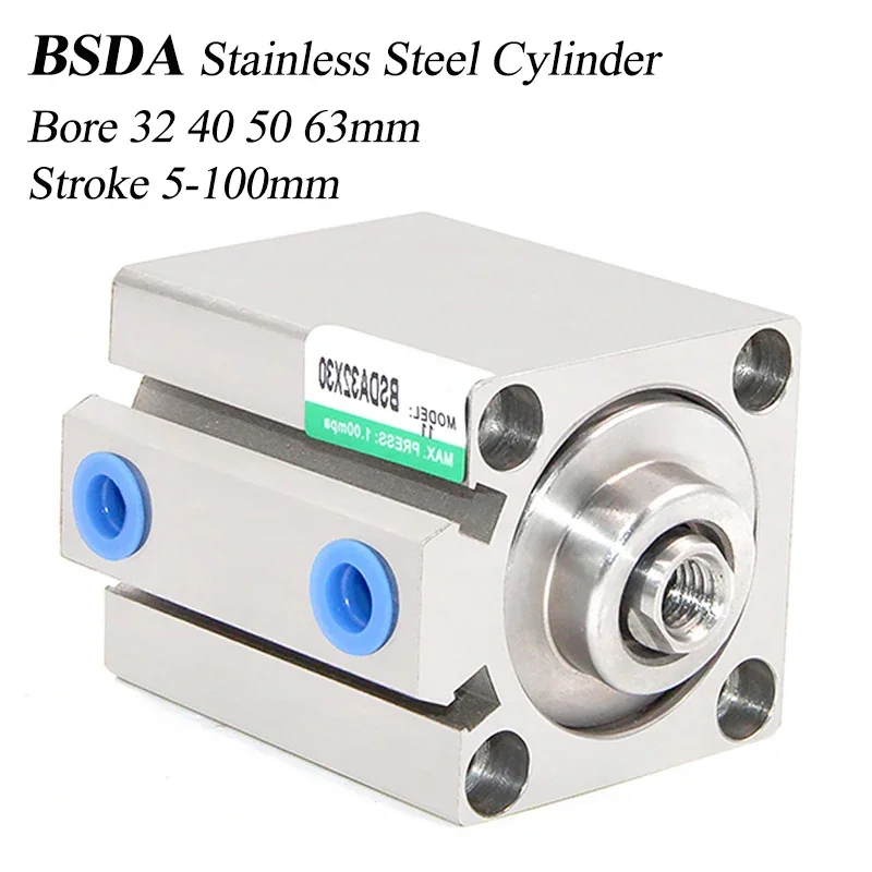HLH 304 Stainless Steel SDA Pneumatic Cylinder 32/40/50/63*5/10/20/25/30/40/50/60/70/80/90/100 Internal Thread Corrosion Resista